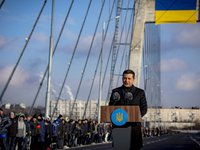 Зеленский на открытии вантового моста в Запорожье: наша цель – достроить комплекс мостов в регионе